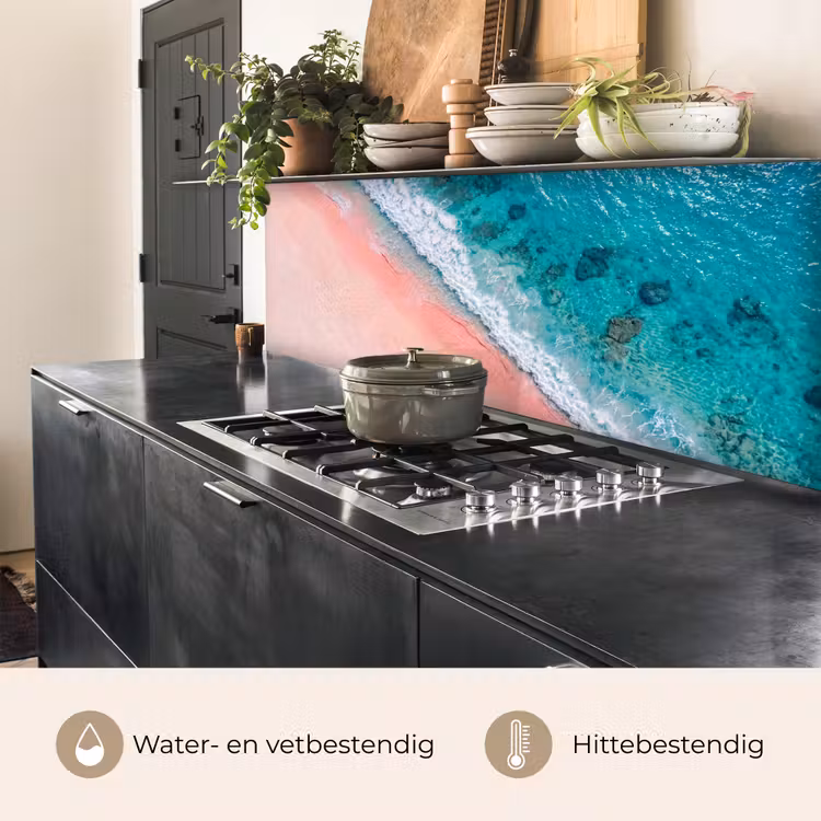 Strand - Oceaan - Golven - Roze Zand - Natuur keuken achterwand 2 middel -usp_NL