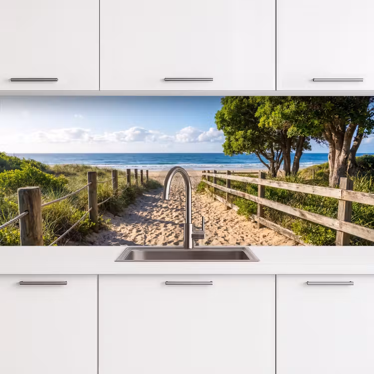 Strand - Zandpad - Oceaan - Natuur keuken achterwand 2 middel -3d
