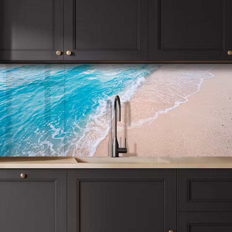 Strand - Zee - Golf - Natuur - Blauw keuken achterwand 2 middel -sfeer1