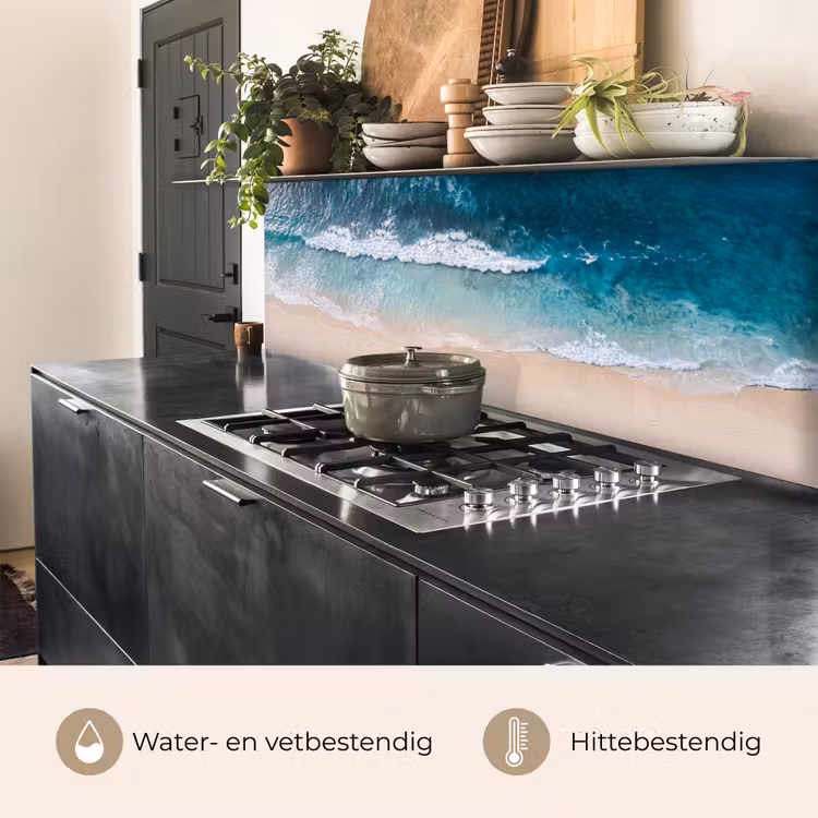 Strand - Zee - Golven - Natuur - Blauw keuken achterwand 2 middel -usp_NL