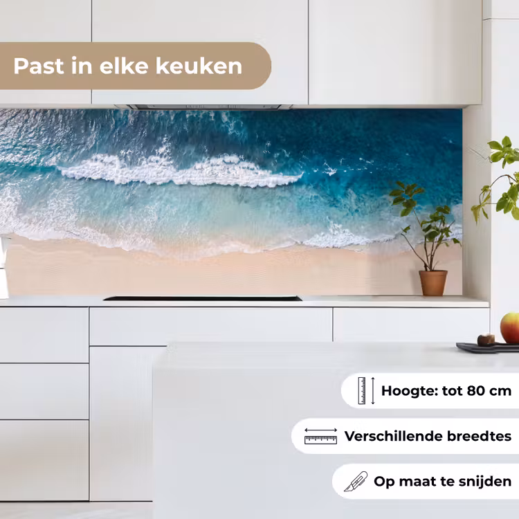 Strand - Zee - Golven - Natuur - Blauw keuken achterwand 2 middel -sfeer4_NL