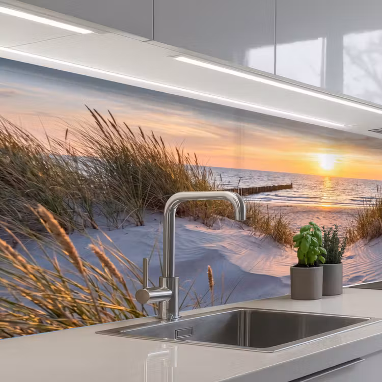 Strand - Zonsondergang - Natuur - Landschap keuken achterwand 2 middel -3d_schuin