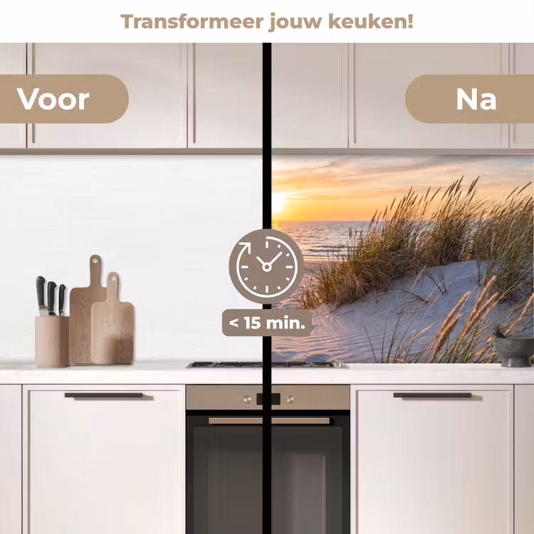 Strand - Zonsondergang - Natuur - Landschap keuken achterwand 2 middel -voor-na2_NL