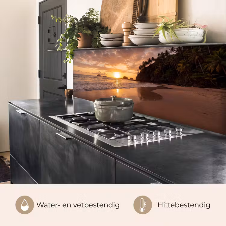 Strand - Zonsondergang - Natuur - Tropisch - Oranje keuken achterwand 2 middel -usp_NL