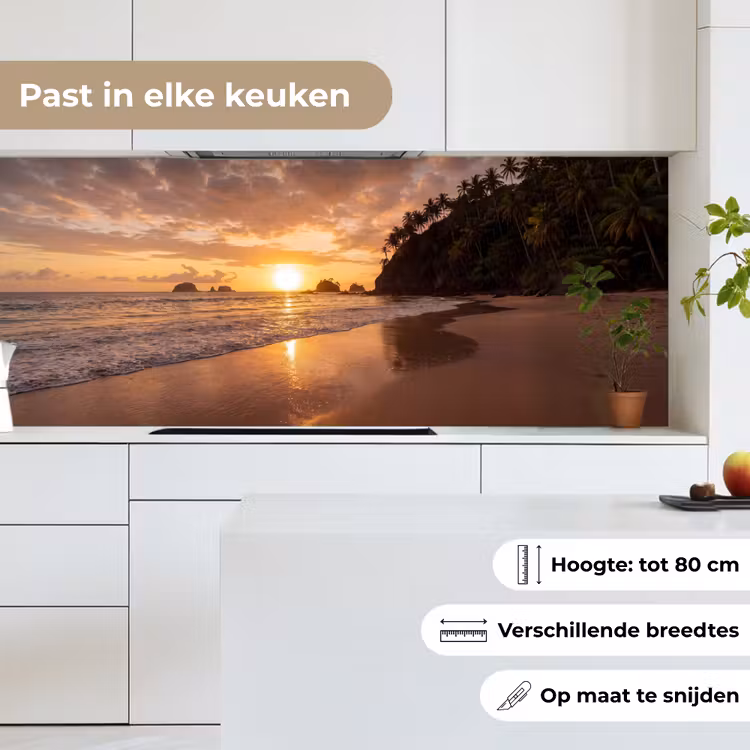 Strand - Zonsondergang - Natuur - Tropisch - Oranje keuken achterwand 2 middel -sfeer4_NL