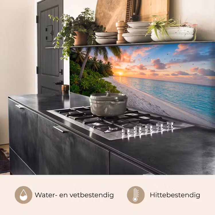 Strand - Zonsondergang - Palmbomen - Tropisch - Natuur keuken achterwand 2 middel -usp_NL