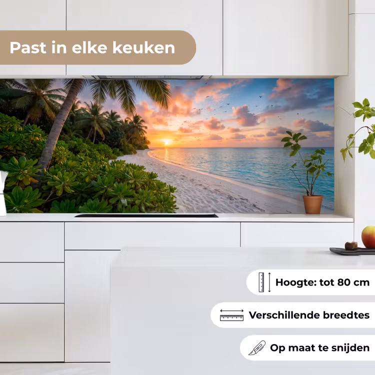 Strand - Zonsondergang - Palmbomen - Tropisch - Natuur keuken achterwand 2 middel -sfeer4_NL