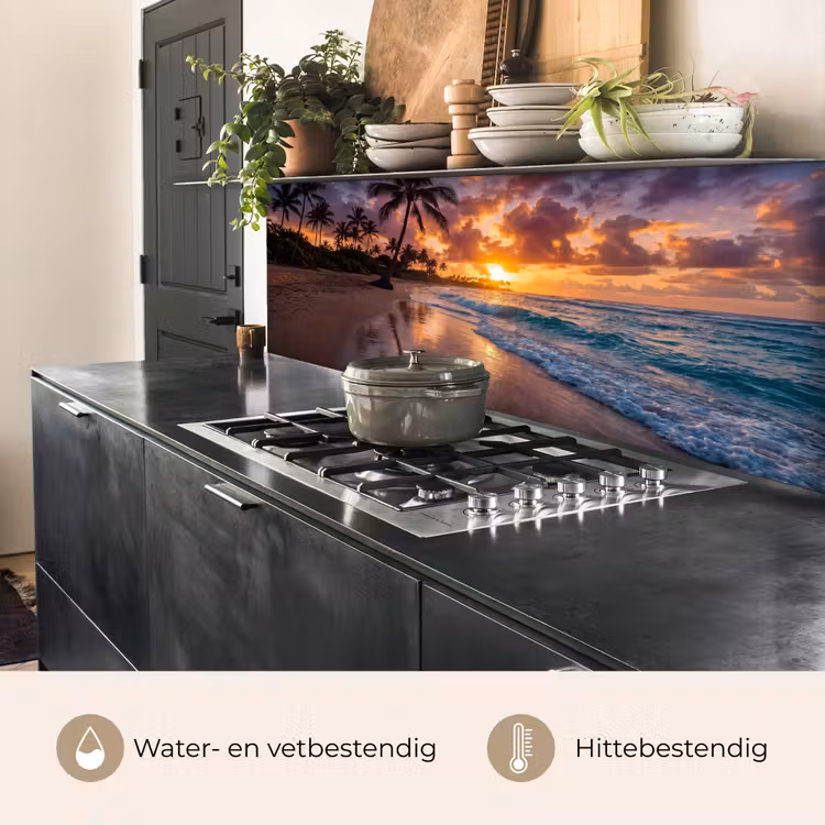 Strand - Zonsopgang - Tropisch - Natuur - Oranje keuken achterwand 2 middel -usp_NL