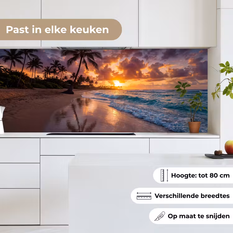Strand - Zonsopgang - Tropisch - Natuur - Oranje keuken achterwand 2 middel -sfeer4_NL