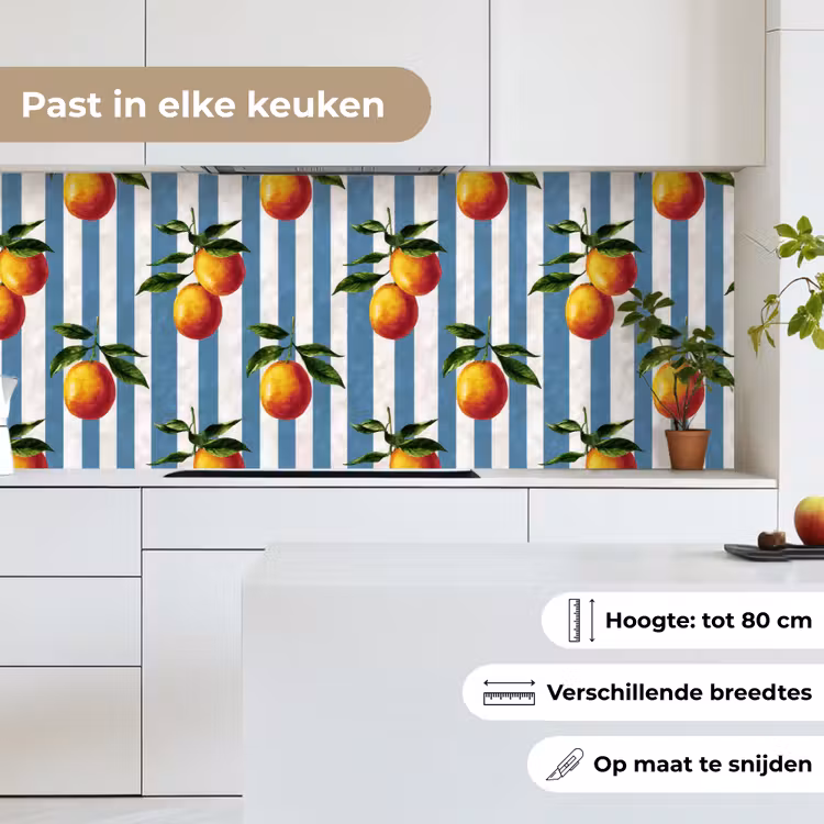 Strepen - Citroen - Blauw keuken achterwand 2 middel 871 -sfeer4_NL