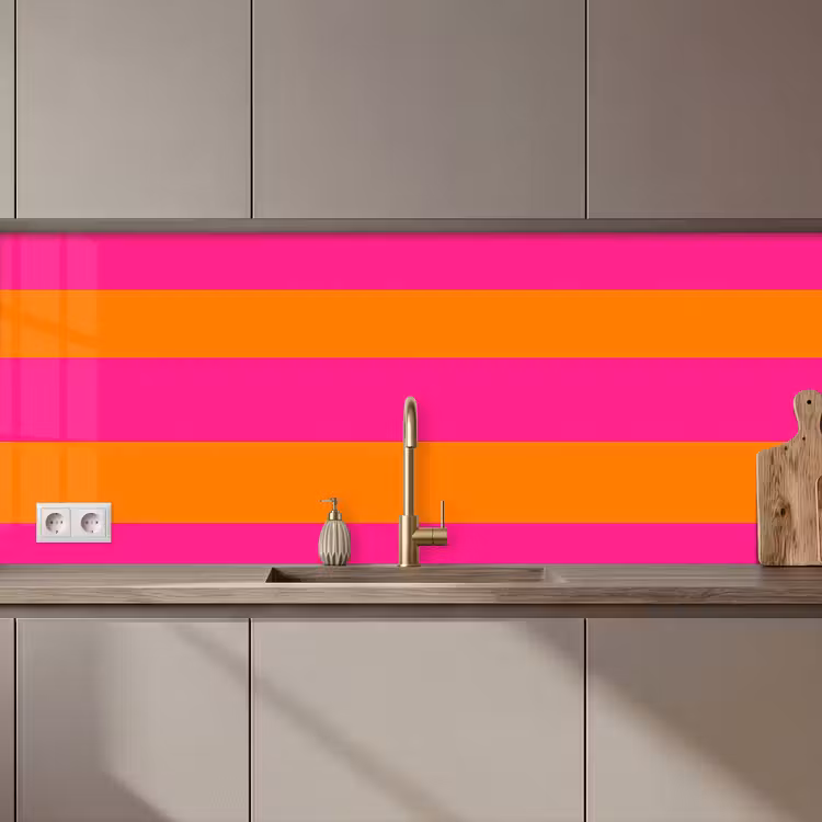 Strepen - Horizontaal - Roze keuken achterwand 2 middel 871 zz_3dshopping