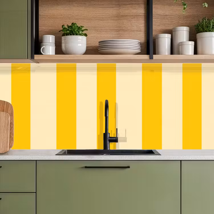 Strepen - Klassiek - Geel keuken achterwand 2 middel 871 -sfeer3