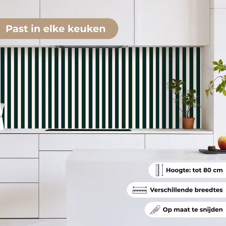Strepen - Klassiek - Groen keuken achterwand 2 middel 871 -sfeer4_NL