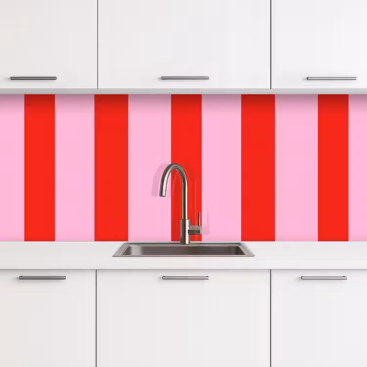 Strepen - Klassiek - Roze keuken achterwand 2 middel 871 -3d