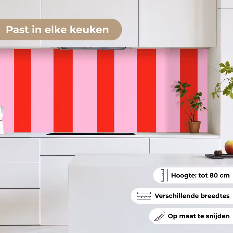Strepen - Klassiek - Roze keuken achterwand 2 middel 871 -sfeer4_NL