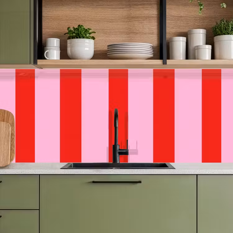 Strepen - Klassiek - Roze keuken achterwand 2 middel 871 -sfeer3