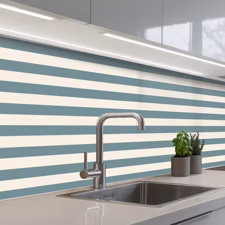 Strepen - Modern - Blauw keuken achterwand 2 middel 871 -3d_schuin