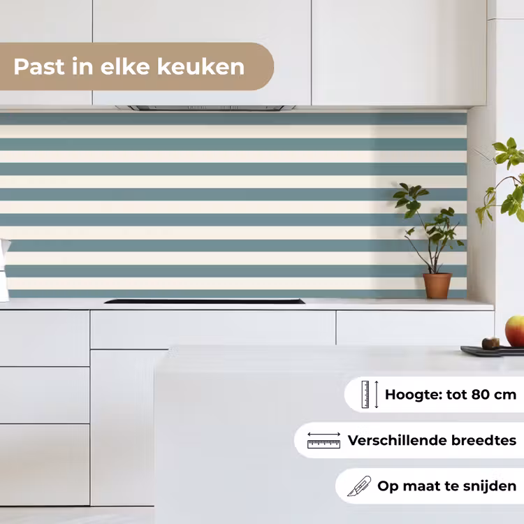 Strepen - Modern - Blauw keuken achterwand 2 middel 871 -sfeer4_NL
