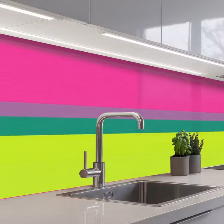 Strepen - Modern - Kleurrijk keuken achterwand 2 middel -3d_schuin