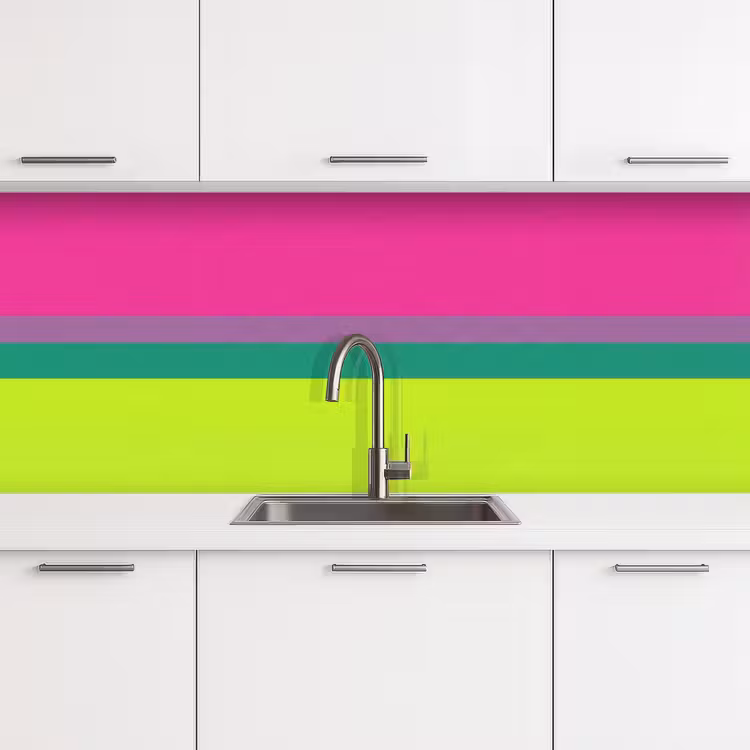 Strepen - Modern - Kleurrijk keuken achterwand 2 middel -3d