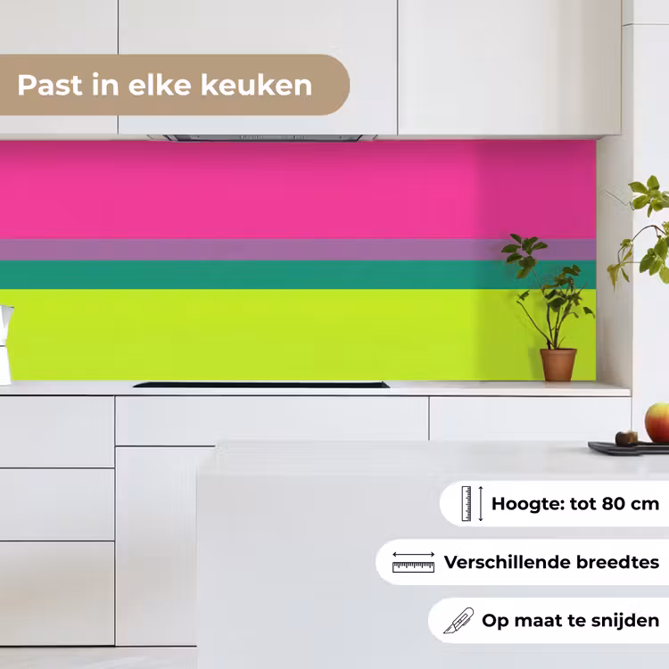 Strepen - Modern - Kleurrijk keuken achterwand 2 middel -sfeer4_NL