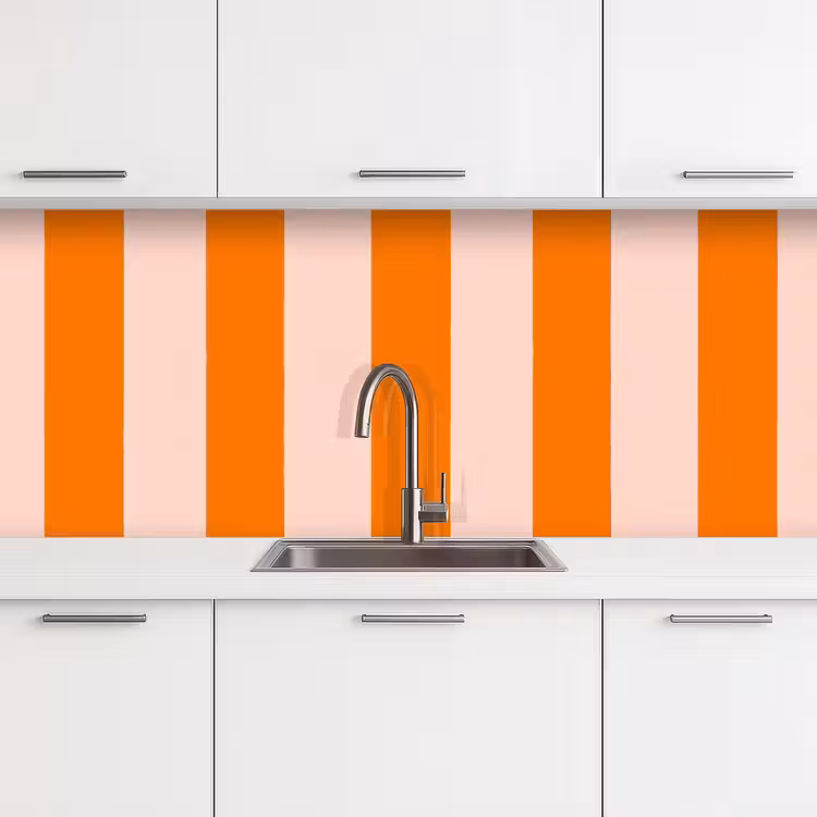 Strepen - Modern - Oranje keuken achterwand 2 middel 871 -3d