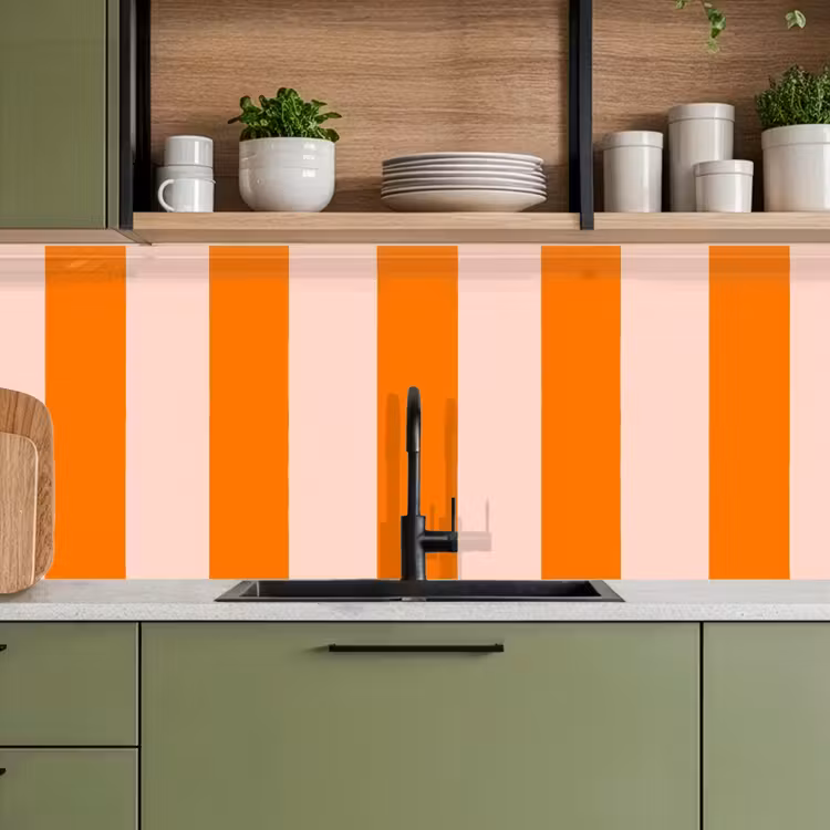 Strepen - Modern - Oranje keuken achterwand 2 middel 871 -sfeer3