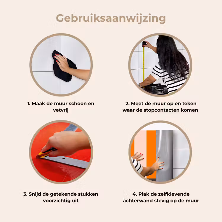 Strepen - Modern - Oranje keuken achterwand 2 middel 871 -gebruiksaanwijzing_NL