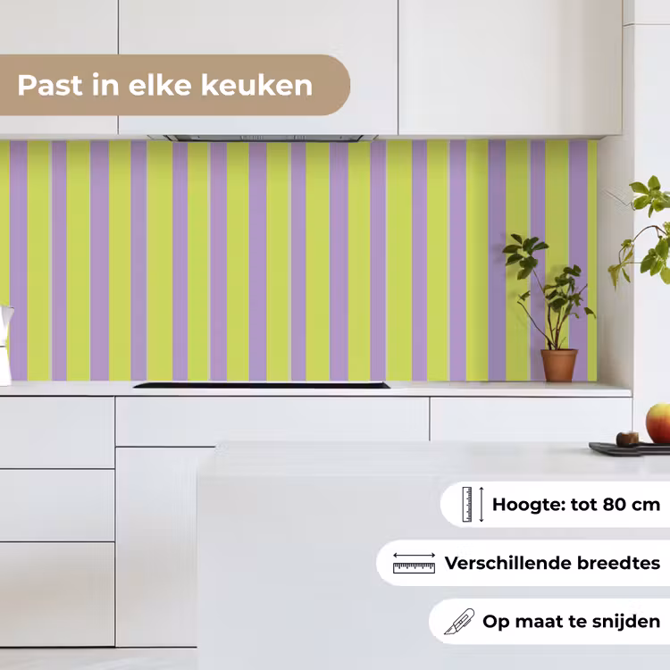 Strepen - Patroon - Groen keuken achterwand 2 middel 871 -sfeer4_NL
