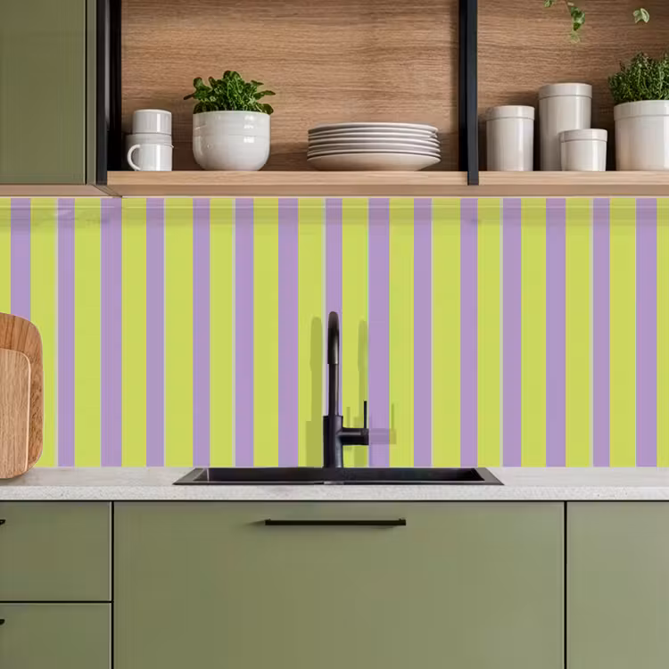 Strepen - Patroon - Groen keuken achterwand 2 middel 871 -sfeer3