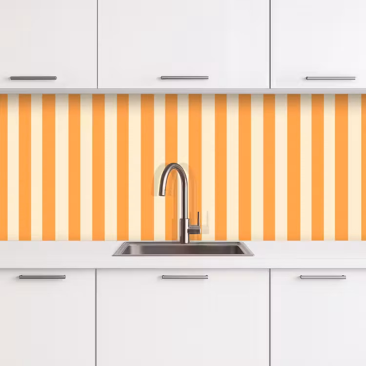 Strepen - Patroon - Oranje keuken achterwand 2 middel 871 -3d