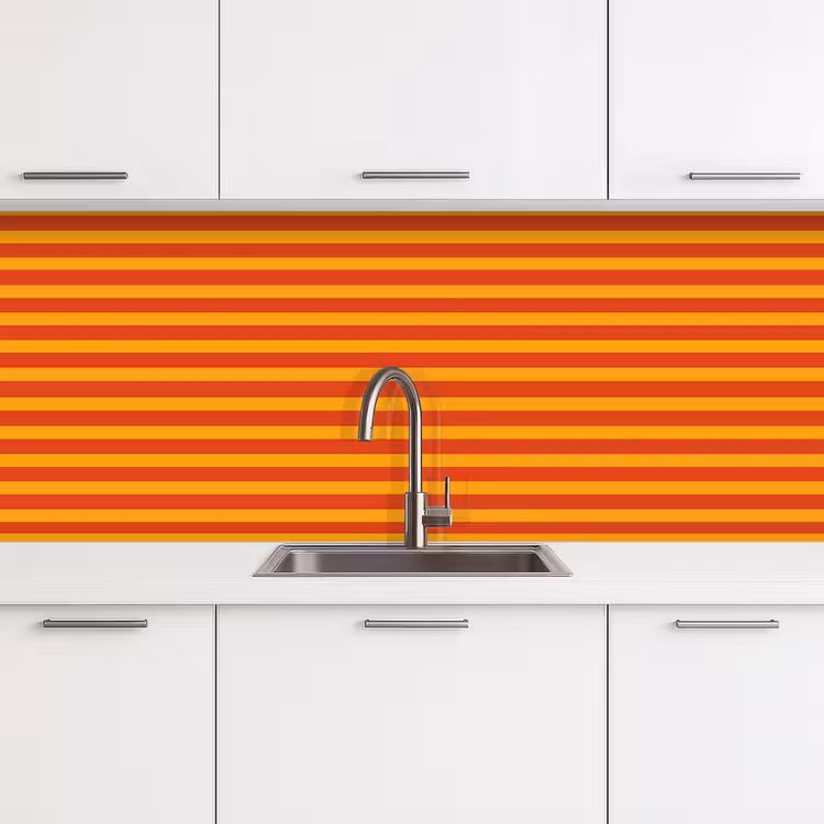 Strepen - Patroon - Oranje keuken achterwand 2 middel 871 -3d