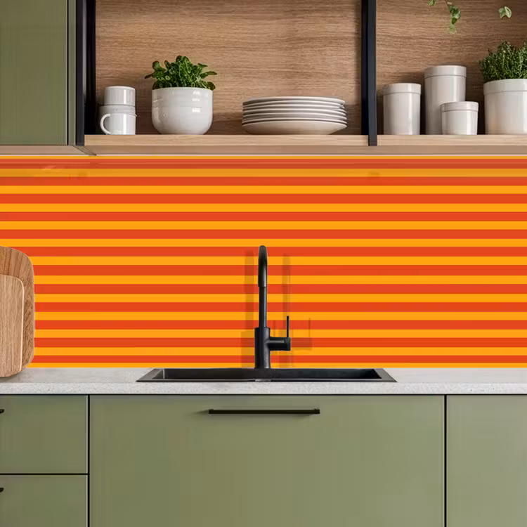Strepen - Patroon - Oranje keuken achterwand 2 middel 871 -sfeer3
