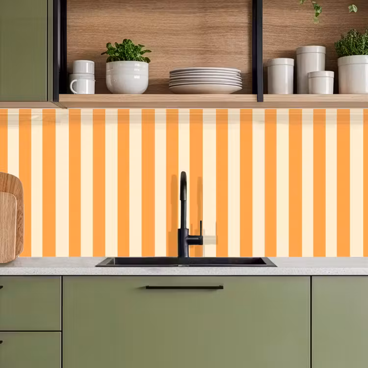 Strepen - Patroon - Oranje keuken achterwand 2 middel 871 -sfeer3