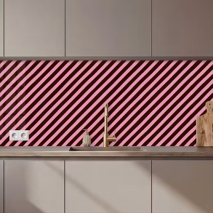 Strepen - Roze - Bruin keuken achterwand 2 middel 871 zz_3dshopping