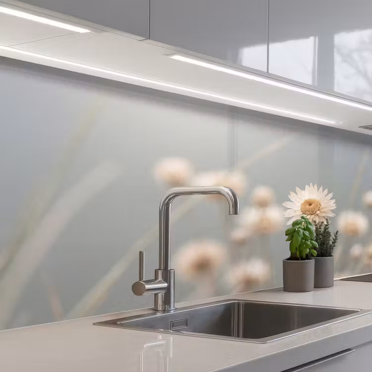 Strobloemen - Wit - Daglicht keuken achterwand 2 middel -3d_schuin