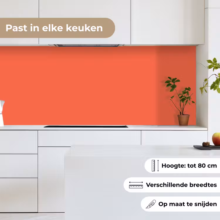 Sunset - Salmon - Oranje keuken achterwand 2 middel 871 -sfeer4_NL