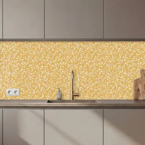 Keuken achterwand - Takjes - Patroon - Oker