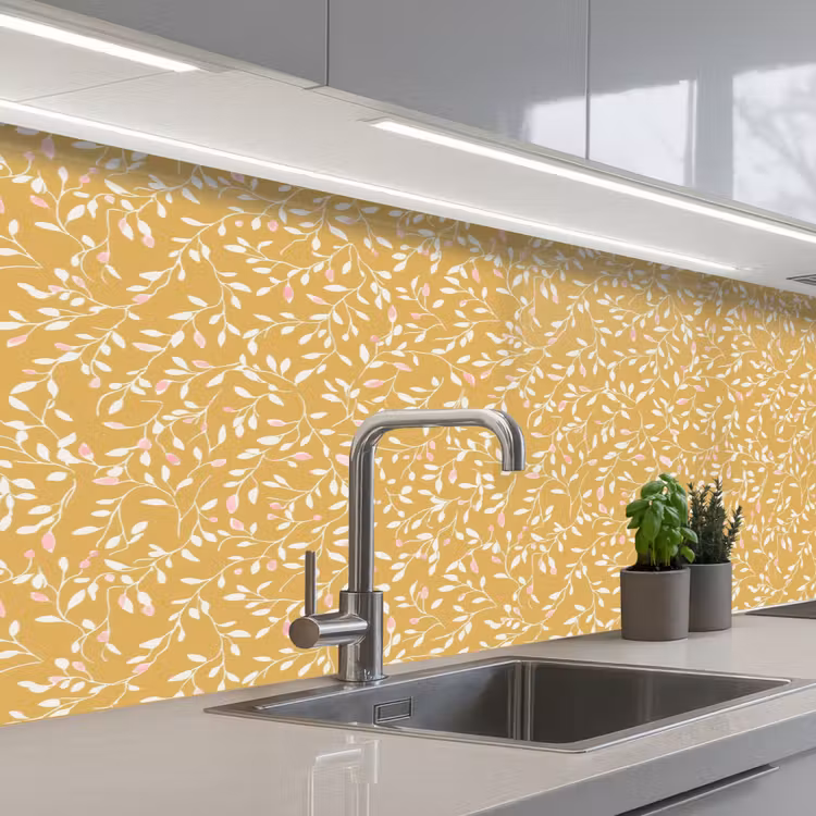 Takjes - Patroon - Oker keuken achterwand 2 middel 871 -3d_schuin