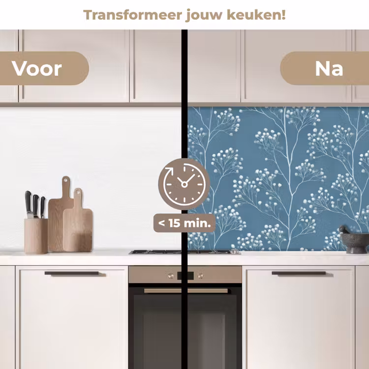 Takken - Bessen - Patroon - Lichtblauw keuken achterwand 2 middel 871 -voor-na2_NL