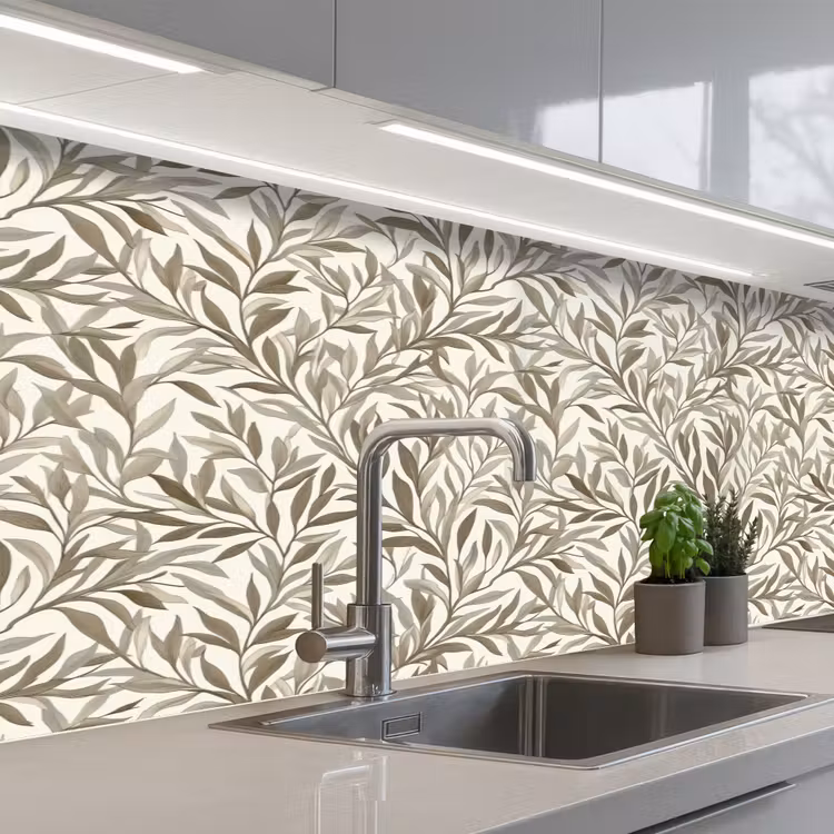 Takken - Botanisch - Taupe keuken achterwand 2 middel 871 -3d_schuin