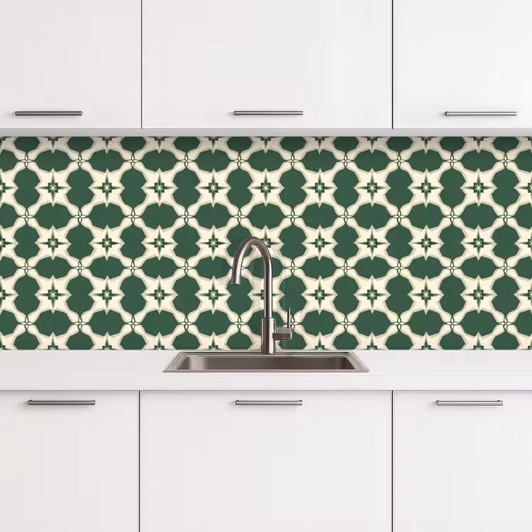 Tegel - Klassiek - Groen keuken achterwand 2 middel 871 -3d