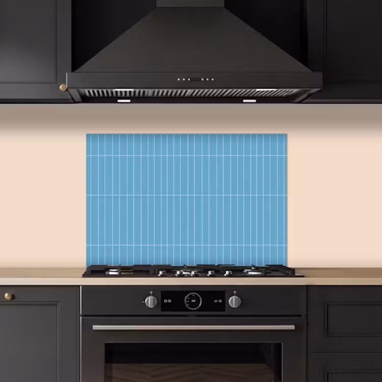Tegel - Langwerpig - Patroon - Blauw keuken achterwand spatscherm klein 900 -sfeer1