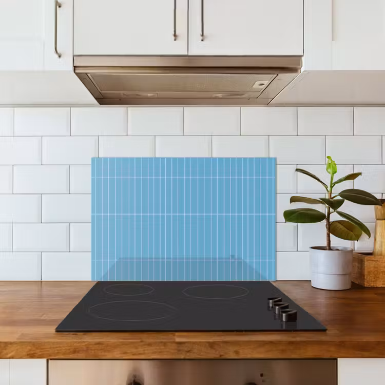 Tegel - Langwerpig - Patroon - Blauw keuken achterwand spatscherm klein 900 -sfeer2