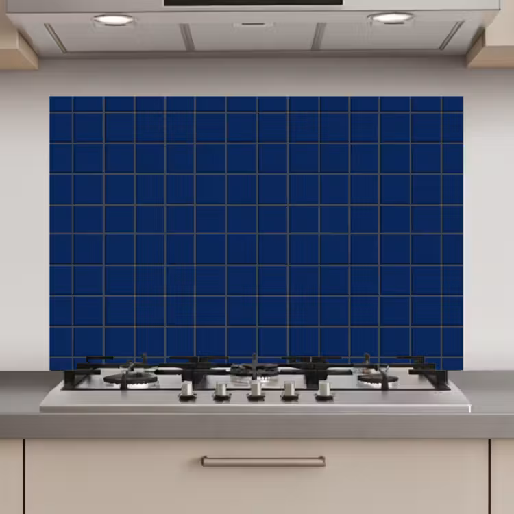 Tegel - Patroon - Blauw keuken achterwand spatscherm klein 900 -3d_website