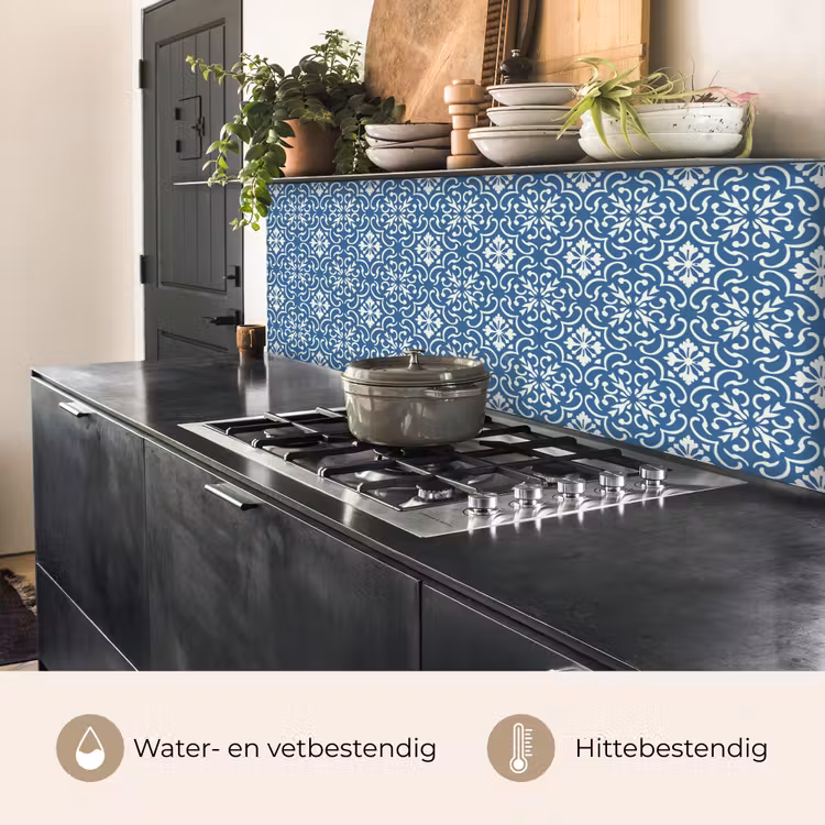 Tegel - Patroon - Blauw - Wit keuken achterwand 2 middel 871 -usp_NL