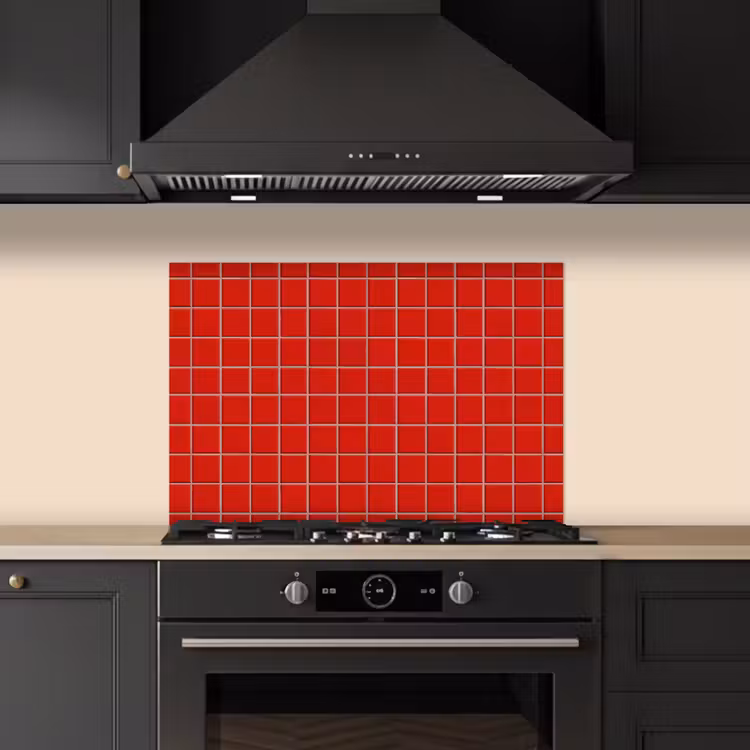 Tegel - Patroon - Kersen - Rood keuken achterwand spatscherm klein 900 -sfeer1
