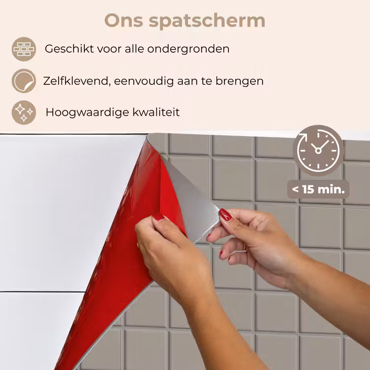 Tegel - Patroon Kiezel - Grijs keuken achterwand spatscherm klein 900 -spatscherm_NL