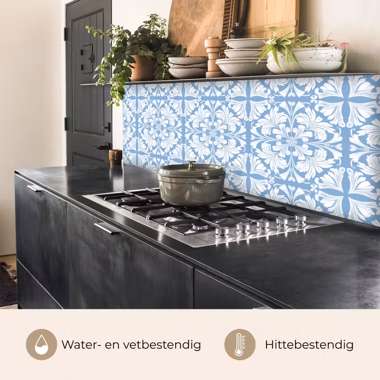 Tegel - Patroon - Wit - Blauw keuken achterwand 2 middel 871 -usp_NL