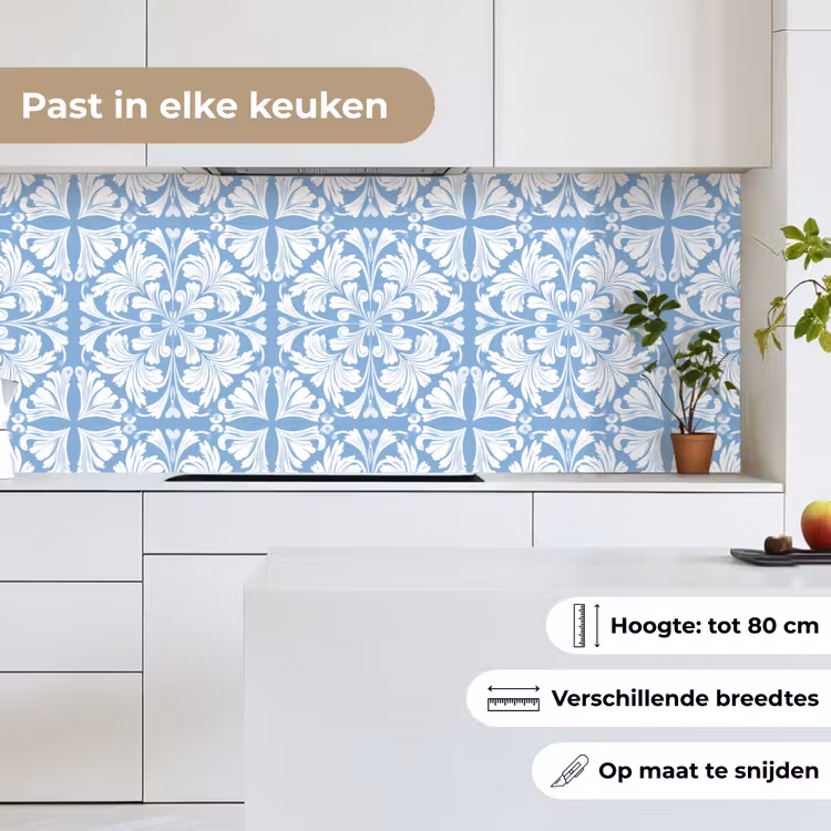 Tegel - Patroon - Wit - Blauw keuken achterwand 2 middel 871 -sfeer4_NL